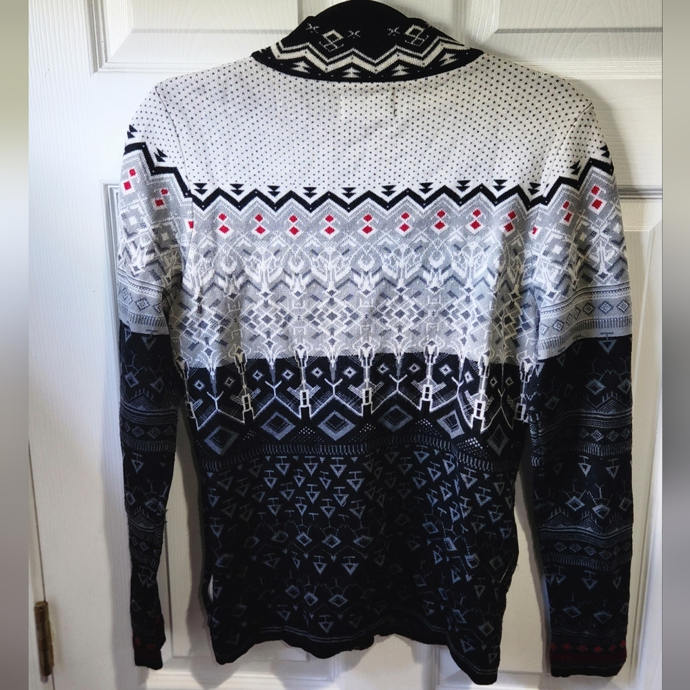 Icelandic Designs multipatern 100% wool zip up cardigan sweater women's … - Picture 5 of 8